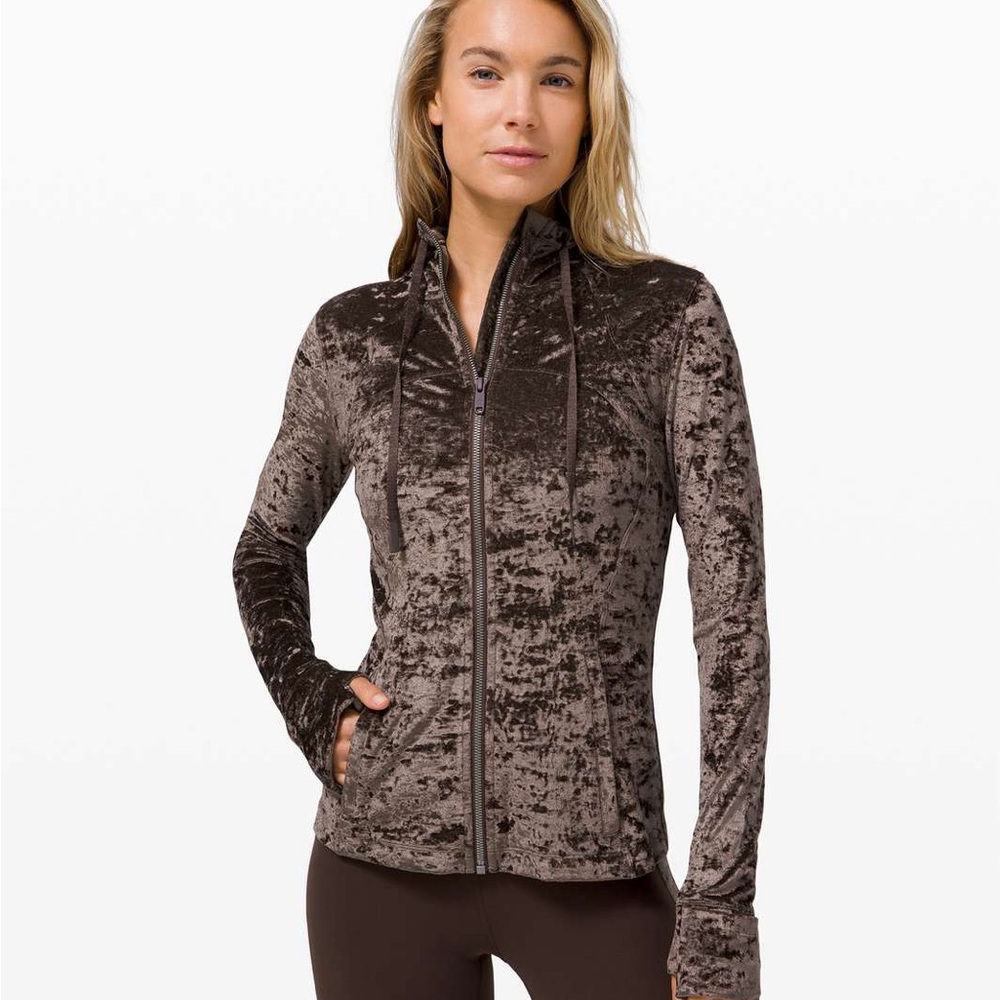 Lululemon Hooded Define Jacket Crushed Velvet - French Press